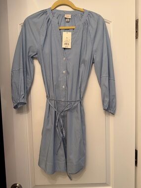 a new day Blue Pinstripe Mini Dress